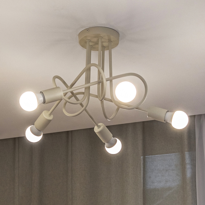 Plafonski luster OXFORD 5xE27/15W/230V krem boje