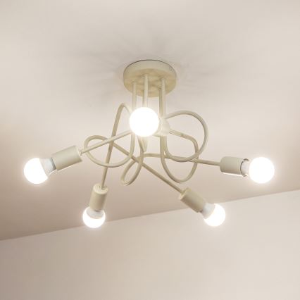 Plafonski luster OXFORD 5xE27/15W/230V krem boje