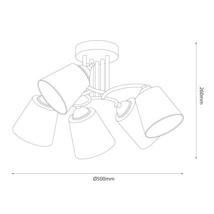 Plafonski luster PAFOS 5xE27/15W/230V sjajni krom