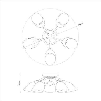 Plafonski luster PORTOS 5xE14/10W/230V sjajni krom