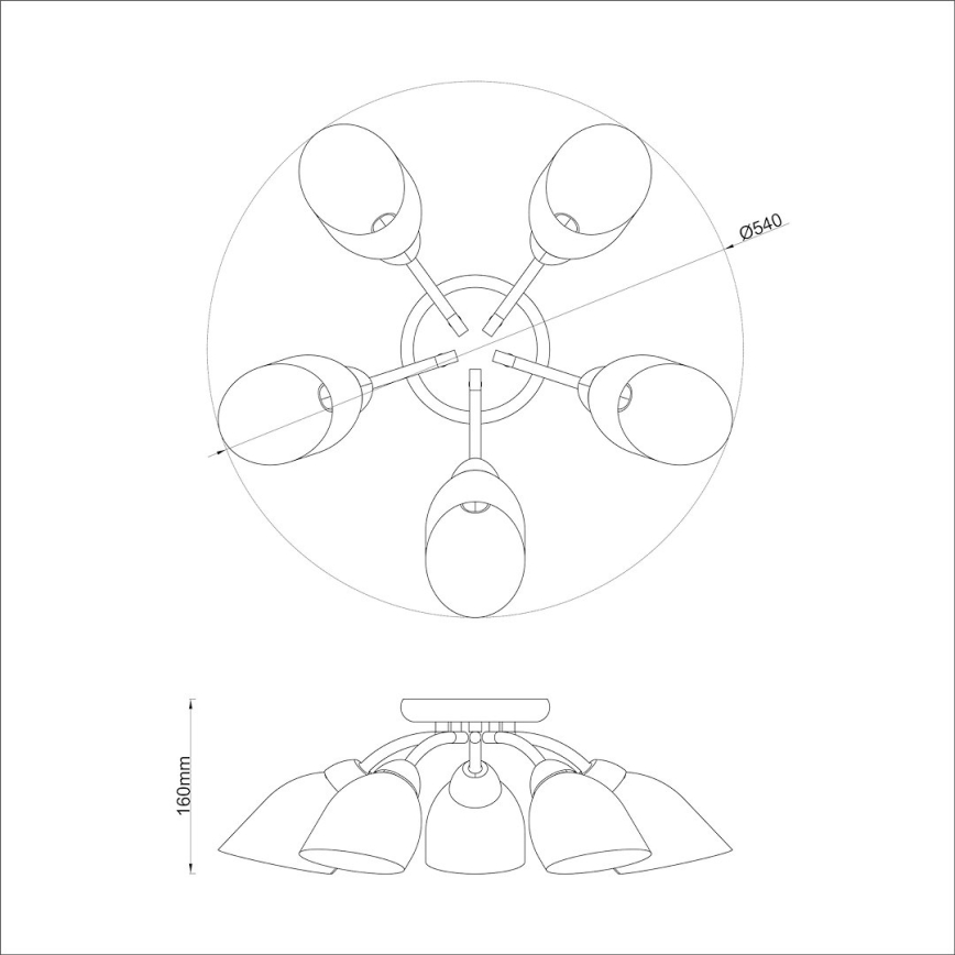 Plafonski luster PORTOS 5xE14/10W/230V sjajni krom
