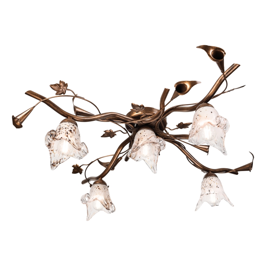 Plafonski luster ROZETA 5xE14/40W/230V brončane boje