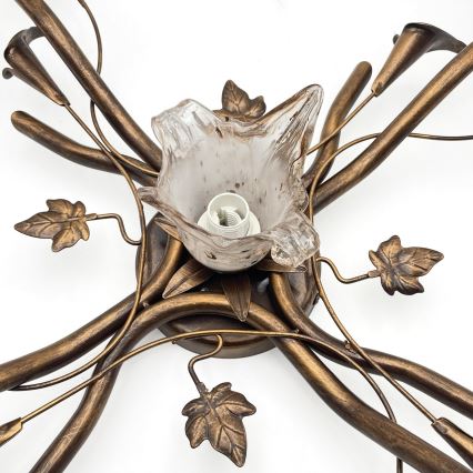 Plafonski luster ROZETA 5xE14/40W/230V brončane boje