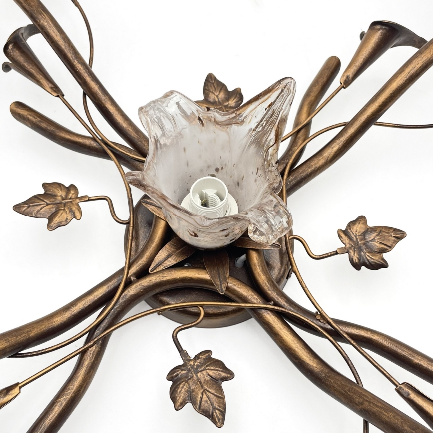 Plafonski luster ROZETA 5xE14/40W/230V brončane boje