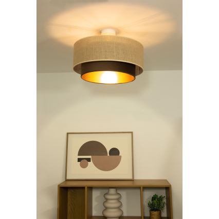Plafonski luster SARTA 1xE27/60W/230V Ø 45 cm smeđa/juta