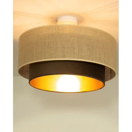 Plafonski luster SARTA 1xE27/60W/230V Ø 45 cm smeđa/juta