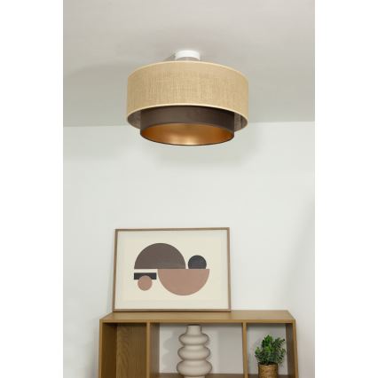 Plafonski luster SARTA 1xE27/60W/230V Ø 45 cm smeđa/juta
