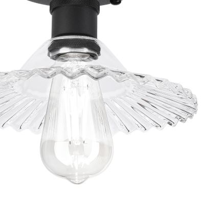 Plafonski luster TRISH 1xE27/15W/230V crna/prozirna