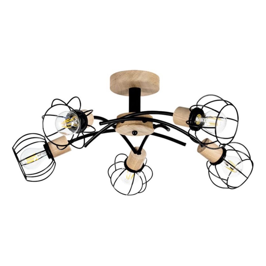 Plafonski luster VIVIANE 5xE27/60W/230V hrast