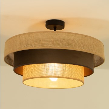 Plafonski luster WENTA 1xE27/60W/230V Ø 50 cm juta/smeđa