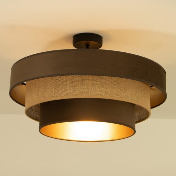 Plafonski luster WENTA 1xE27/60W/230V ø 50 cm, smeđa/juta