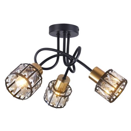 Plafonski luster ZAHARA 3xE27/10W/230V crni
