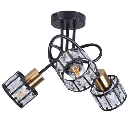 Plafonski luster ZAHARA 3xE27/10W/230V crni