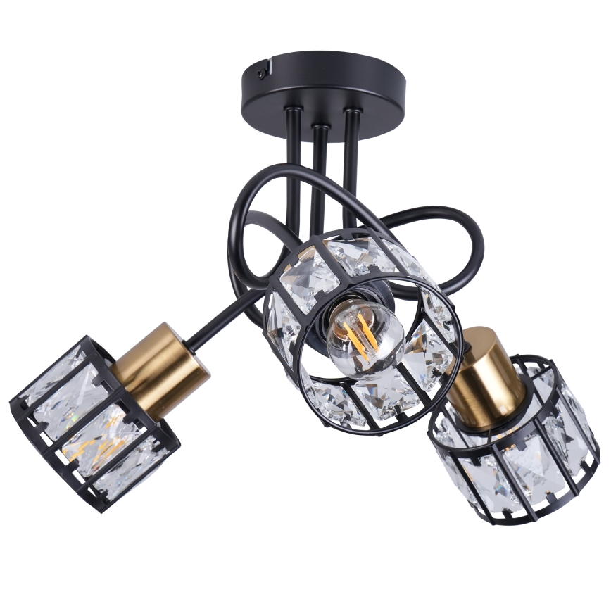 Plafonski luster ZAHARA 3xE27/10W/230V crni