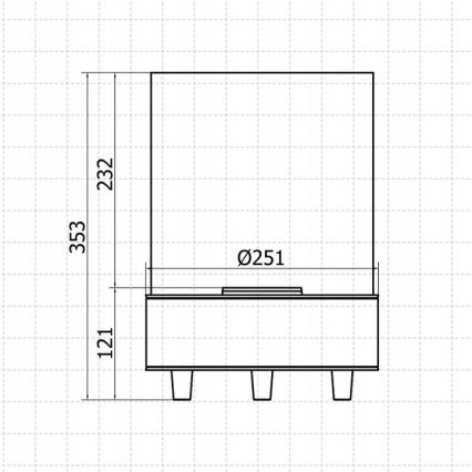 Planika - BIO kamin 36,3x25,1 cm 2,5kW crna