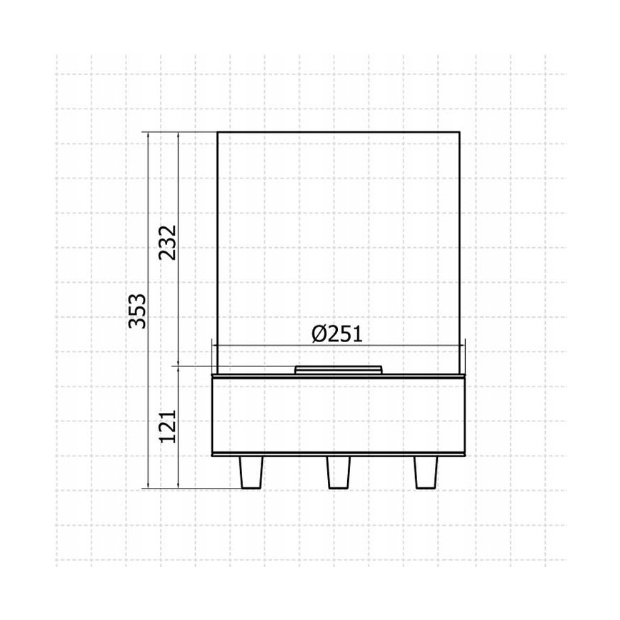 Planika - BIO kamin 36,3x25,1 cm 2,5kW crna