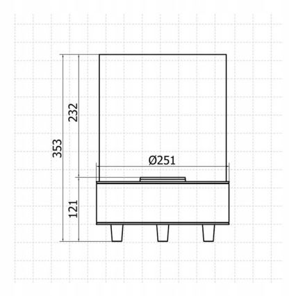 Planika - BIO kamin 36,3x25,1 cm 2,5kW bež