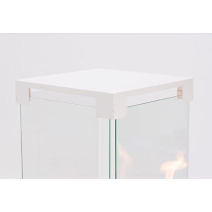 Planika - Vanjski plinski kamin 142x36 cm 8kW 1xAAA bijela + zaštitni pokrov