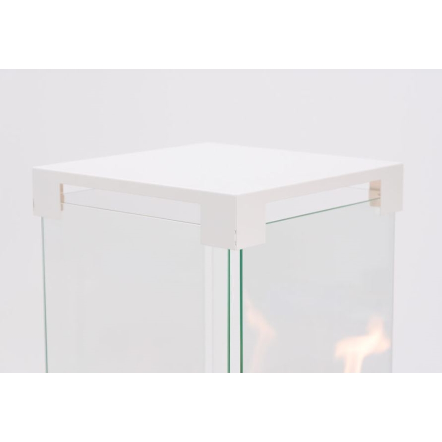 Planika - Vanjski plinski kamin 142x36 cm 8kW 1xAAA bijela + zaštitni pokrov