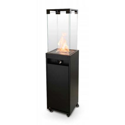 Planika - Vanjski plinski kamin 142x36 cm 8kW 1xAAA crna + zaštitni pokrov