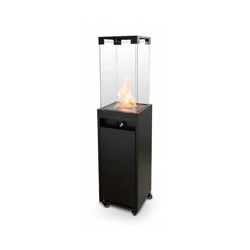 Planika - Vanjski plinski kamin 142x36 cm 8kW 1xAAA crna + zaštitni pokrov