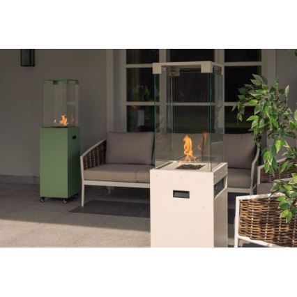 Planika - Vanjski plinski kamin 142x36 cm 8kW 1xAAA zelena + zaštitni pokrov