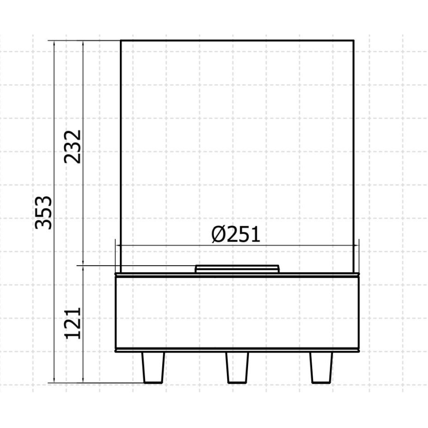 Planika - BIO kamin 35,3x25,1 cm 2,5kW crna