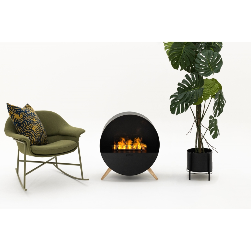 Planika - Kamin na vodenu paru na daljinsko upravljanje 72,9x65,3 cm 125W/230V crna