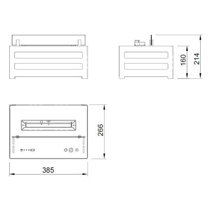 Planika - BIO kamin na daljinsko upravljanje 20,8x38,5 cm 2,5kW/230V crna