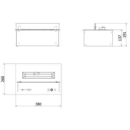 Planika - Ugrađeni BIO kamin na daljinsko upravljanje 19,1x38 cm 2,5kW/230V crna