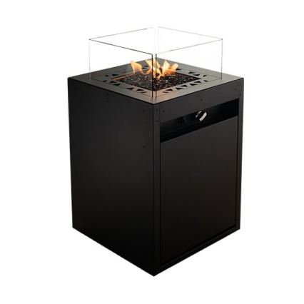 Planika - Vanjski plinski kamin 79,7x48 cm 10kW 1xAAA crna + zaštitni pokrov