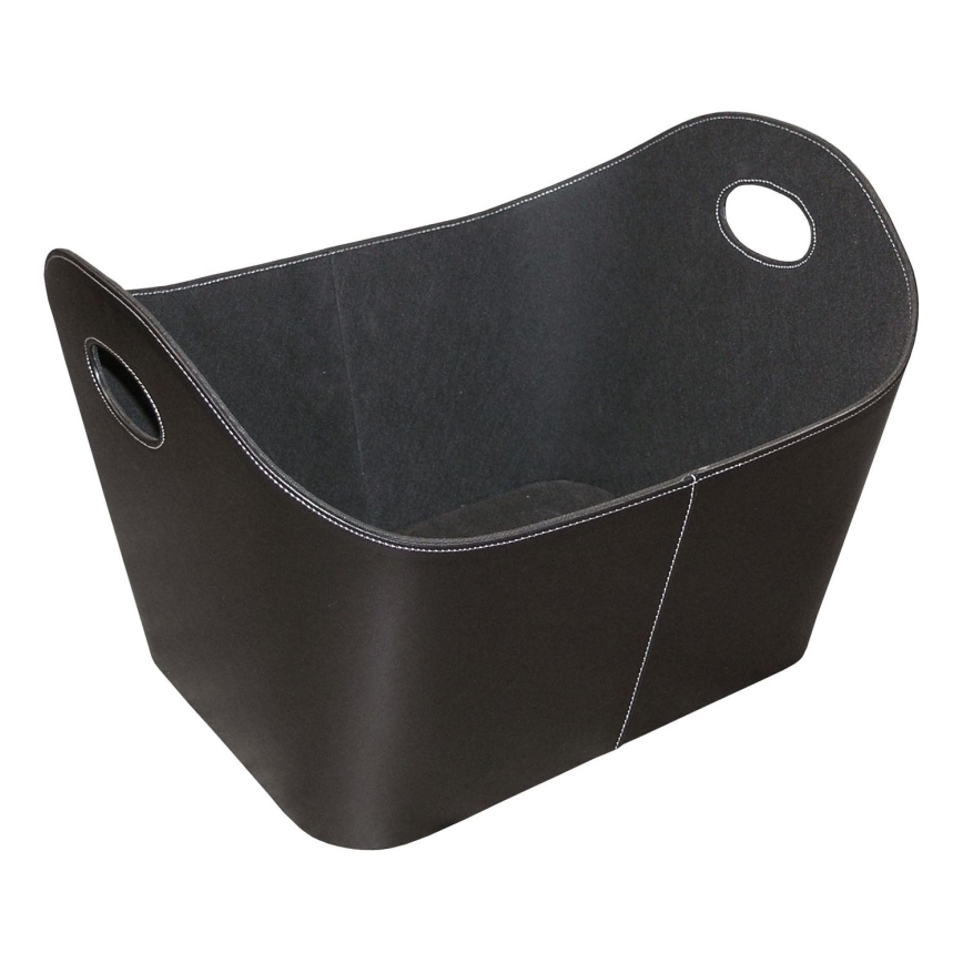 Plastična košara za drva s ručkama 35x55 cm crna