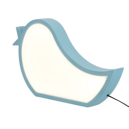 Plava dječja stolna lampa BIRD LED/12W/230V