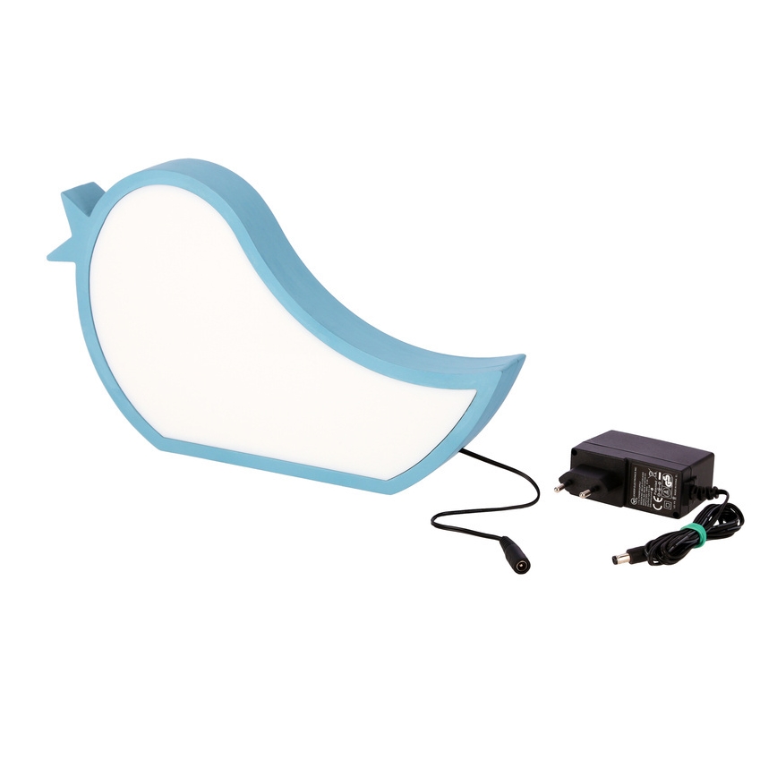 Plava dječja stolna lampa BIRD LED/12W/230V