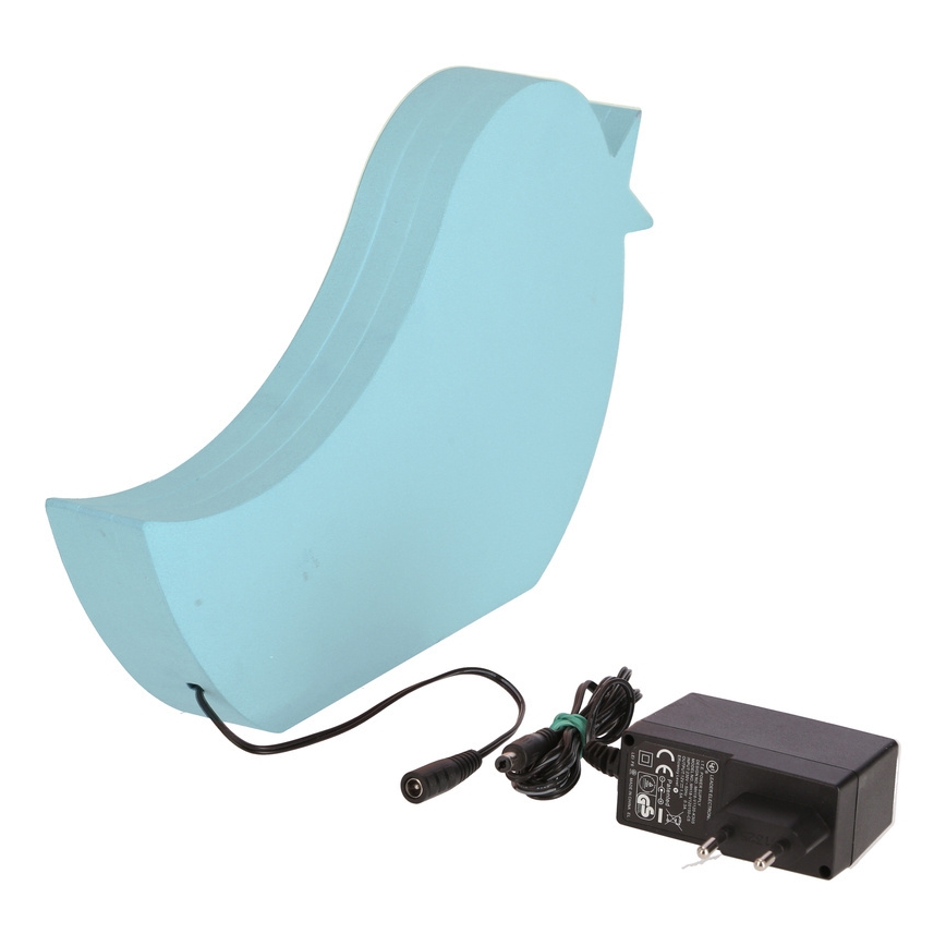 Plava dječja stolna lampa BIRD LED/12W/230V