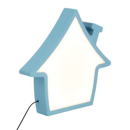 Plava LED dječja stolna lampa HOUSE LED/10W/230V