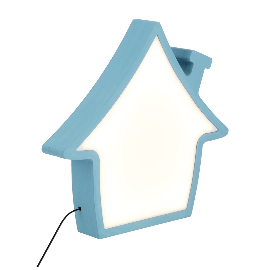 Plava LED dječja stolna lampa HOUSE LED/10W/230V