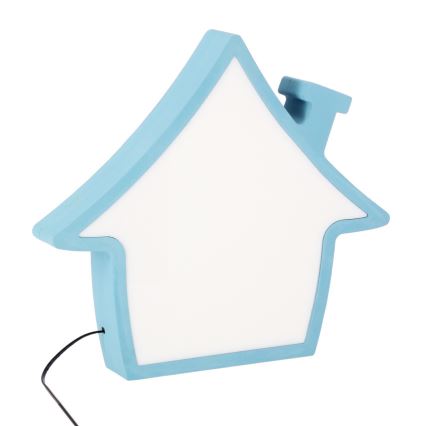 Plava LED dječja stolna lampa HOUSE LED/10W/230V