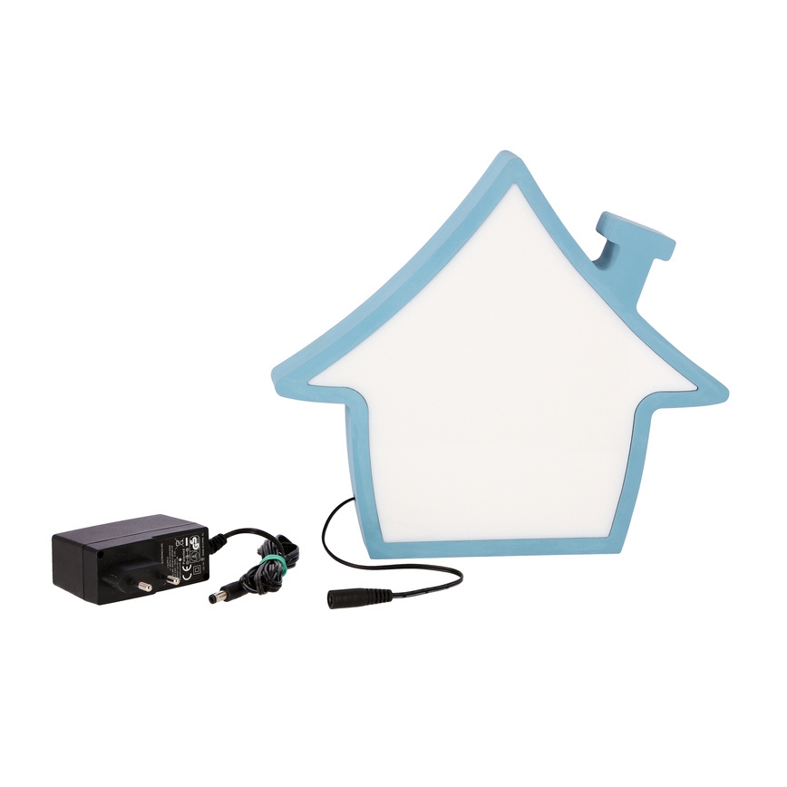 Plava LED dječja stolna lampa HOUSE LED/10W/230V