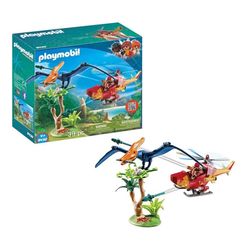 Playmobil - Dječji set helikopter s pterodaktilom 39 kom