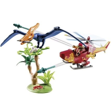 Playmobil - Dječji set helikopter s pterodaktilom 39 kom