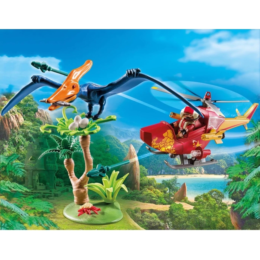 Playmobil - Dječji set helikopter s pterodaktilom 39 kom