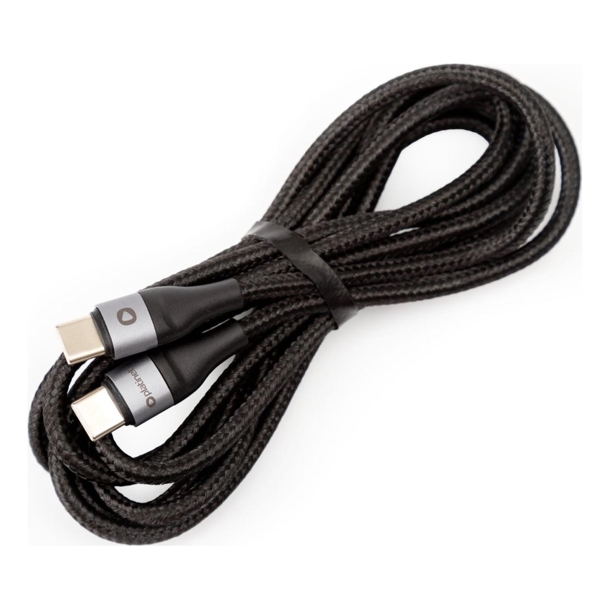 Pleteni USB kabel USB-C / USB-C konektor 42W 2m crna