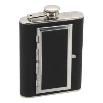 Pljoska s tabakerom 175 ml crna