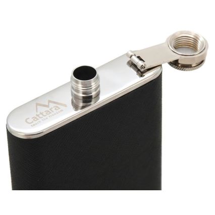 Pljoska s tabakerom 175 ml crna