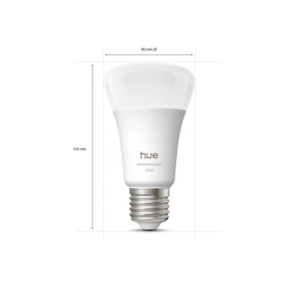 Početni paket Philips Hue WHITE AND COLOR AMBIANCE 2xE27/8,1W 1000-20000K + Hue Bridge