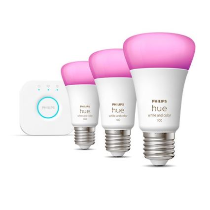 Startni komplet Philips Hue WHITE AND COLOR AMBIANCE 3xE27/9W/230V 2000-6500K + Hue bridge