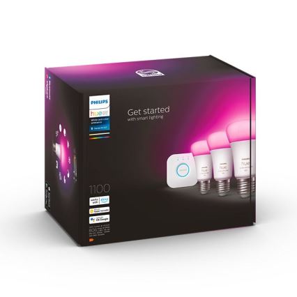 Startni komplet Philips Hue WHITE AND COLOR AMBIANCE 3xE27/9W/230V 2000-6500K + Hue bridge