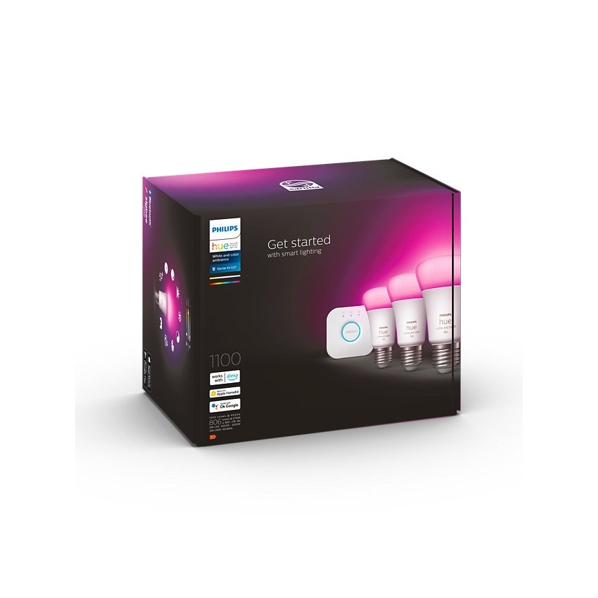 Startni komplet Philips Hue WHITE AND COLOR AMBIANCE 3xE27/9W/230V 2000-6500K + Hue bridge