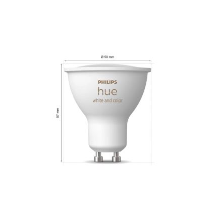 Početni set Philips Hue WHITE AND COLOR AMBIANCE 3xGU10/4,2W/230V 2000-6500K + Hue Bridge i prekidač za prigušivanje